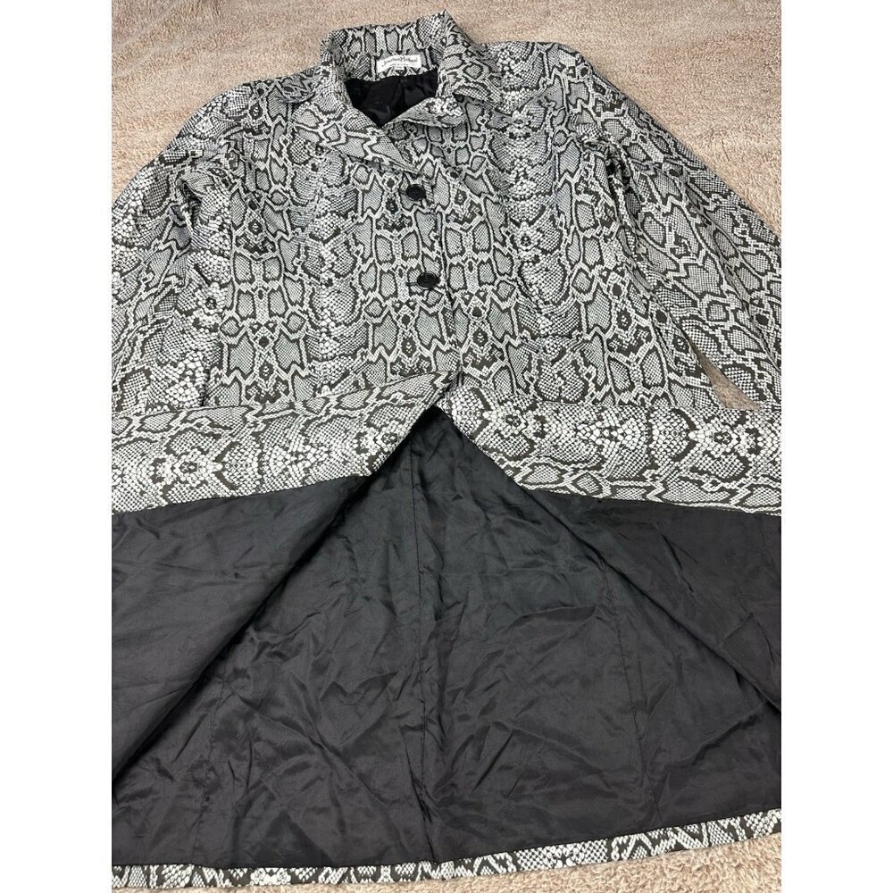 Jonathan Michael Python Snakeskin Print Coat Jacket Gray Black Women’s 14 - Picture 8 of 11
